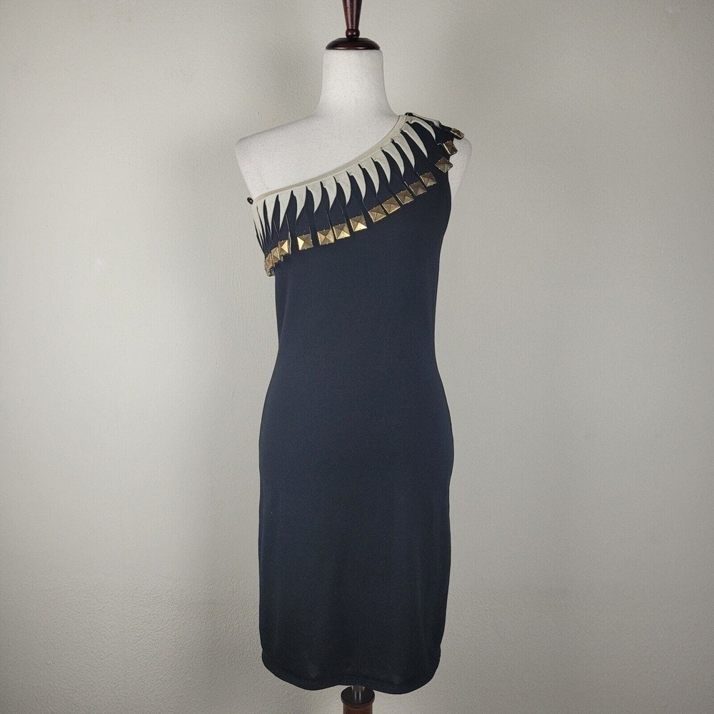 Temperley London Dress Women 6 Black Embellished Beads Metal Party Cocktail Club - Picture 1 of 7